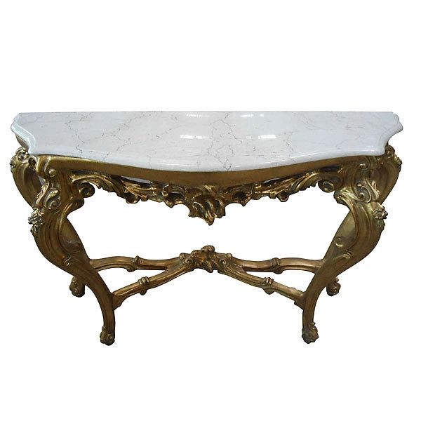Console Table w/ White Marble Top
