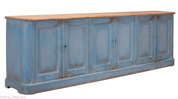 Blue Sideboard Cabinet 10' Long French