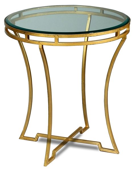 Round Side Table Art Deco Gold