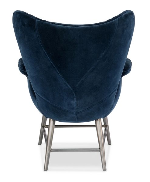 Modern Armchair in Quilted Blue Velvet | Bravo Interiors