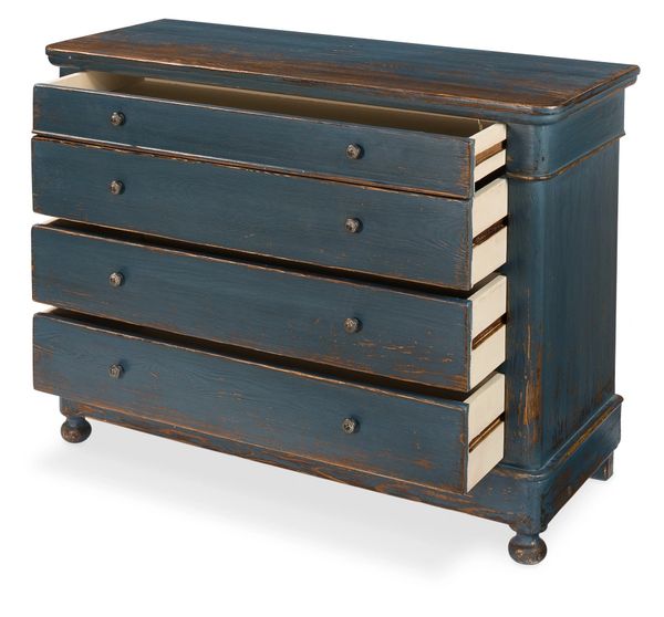 Blue Chest of Drawers in Antique Pine