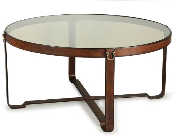 Equestrian Coffee Table w/ Iron Leather Harness Strap