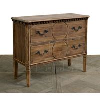 Chest Dresser with Dentil Cornice Moulding 2 Drawers