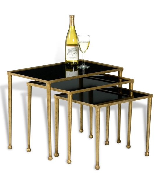 Nesting Tables Gold and Black Antique Finish