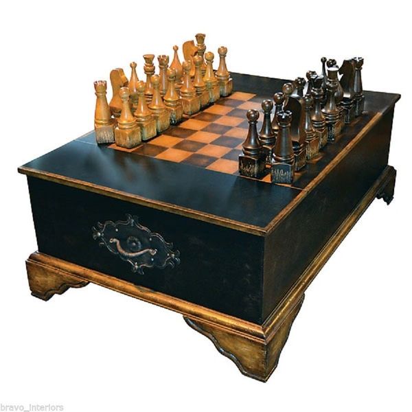 Chess Coffee Table w/ Pieces