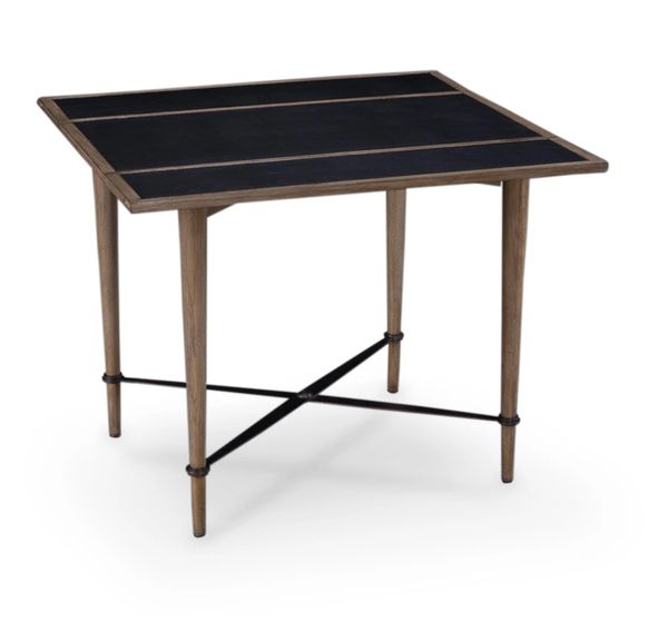 Card Table Leather Top Solid Oak