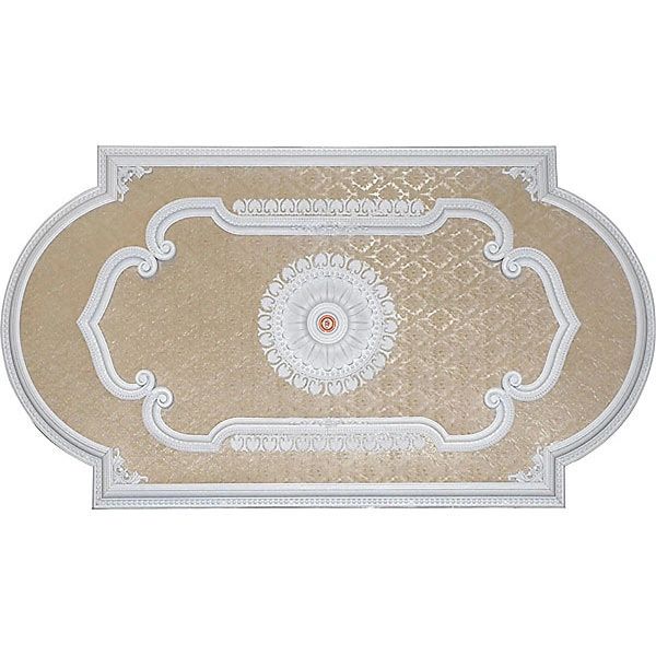 Ceiling Medallion Hand Finished White Cream Fleur De Lis