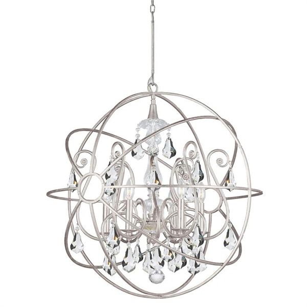 Crystorama 6 Light Orb Chandelier Swarovski Crystal