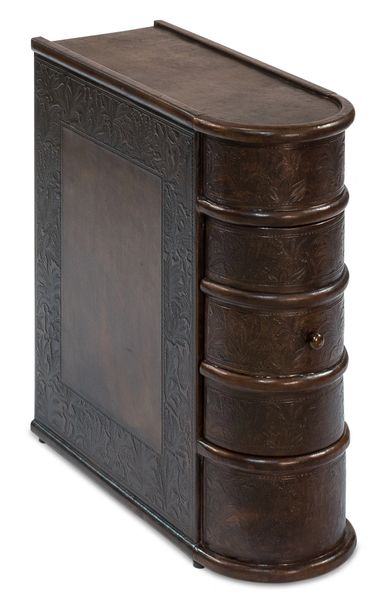Storage Side Table looks like Book Leather Brown