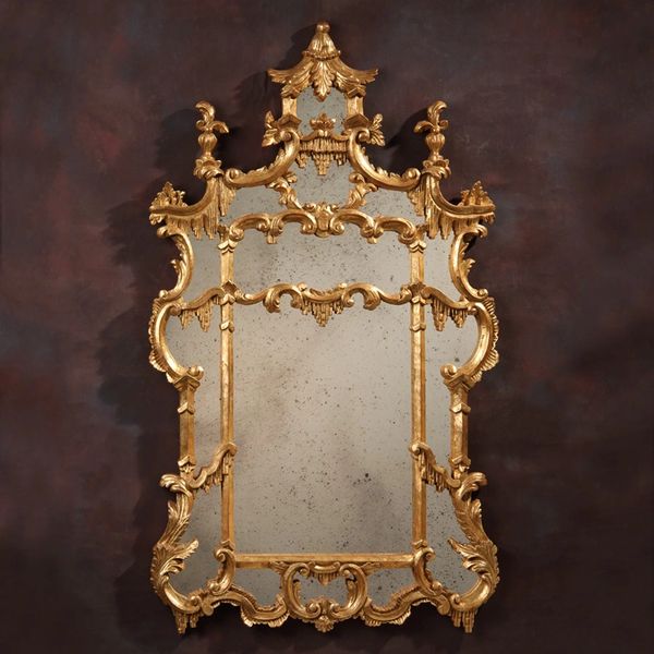 Chippendale Mirror Pagoda Carved Gold Leaf