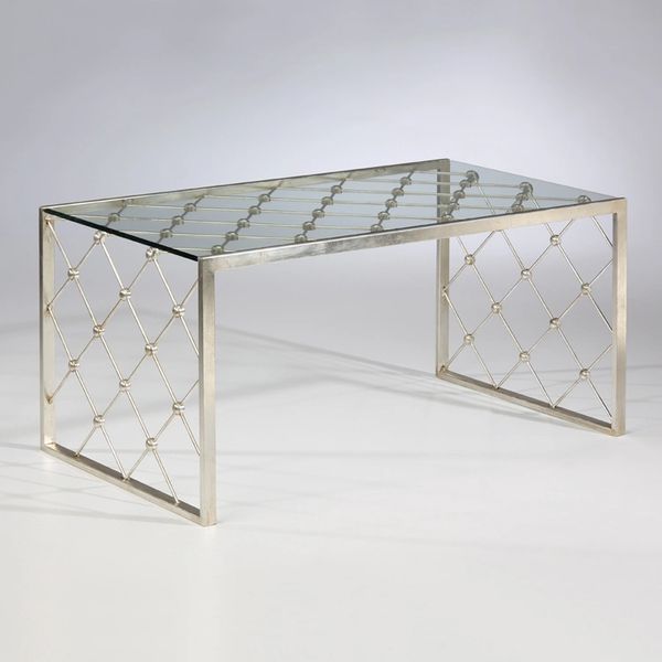 Cocktail table Wrought Iron with antiqued silver