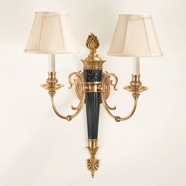 Brass and Bronze Sconce Torch Motif