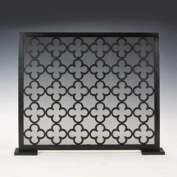Fireplace Screen Moroccan Clover Quatrefoil Bravo Interiors
