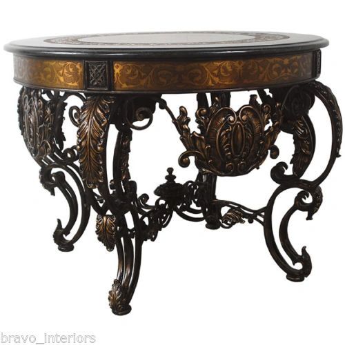 Center Table Round w/ Forged Iron for Foyer