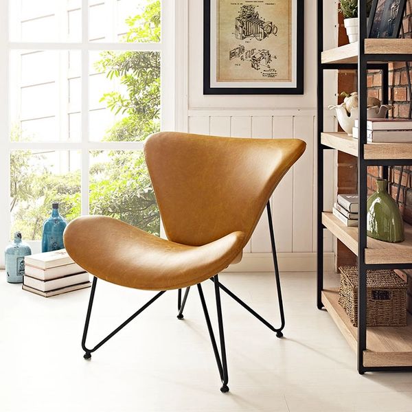Modern Butterfly Lounge Chair Faux Leather | Bravo Interiors