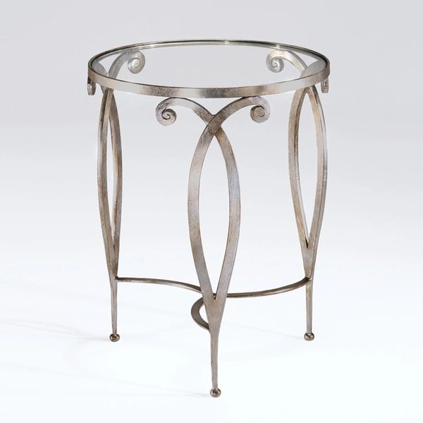 Side Table Scrolled Wrought Iron Antiqued Martelle International