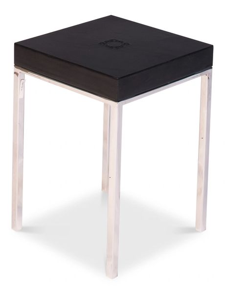 Leather Bunching Table Black Stainless Steel