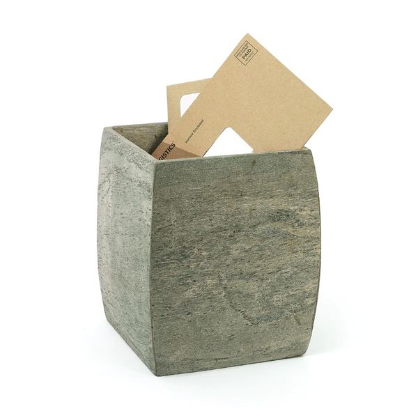 Slate Wastebasket Stone Trashcan