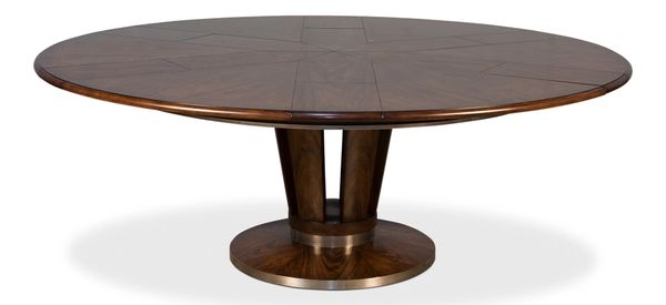 Dining Table Adjusts w Pedestal Base Walnut Jupe Martelle