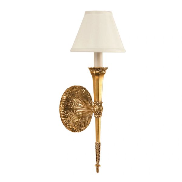 ANTIQUED SOLID BRASS ONE-LIGHT ELECTRIFIED SCONCE