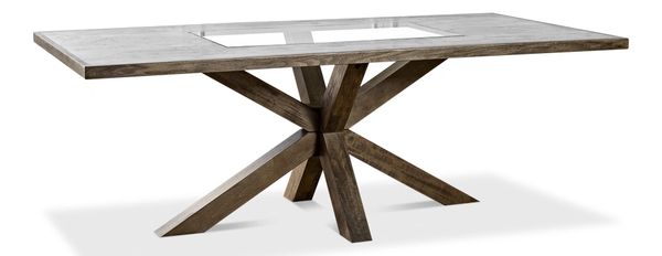 Starburst Table with Glass Insert Beachwood