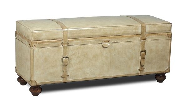 Pearl Leather Trunk Bench Storage Seating