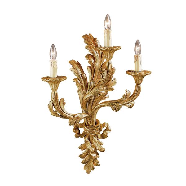 Louis XV Style Wood Sconce Gold Leaf Electrified