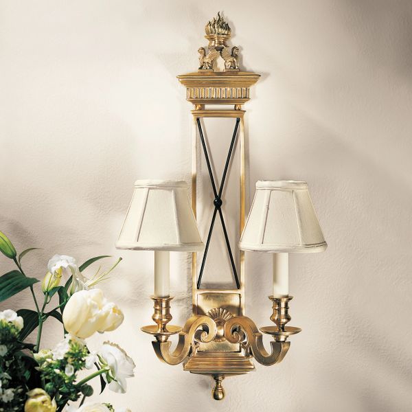 Antiqued Solid Brass Two Light Electrified Sconce