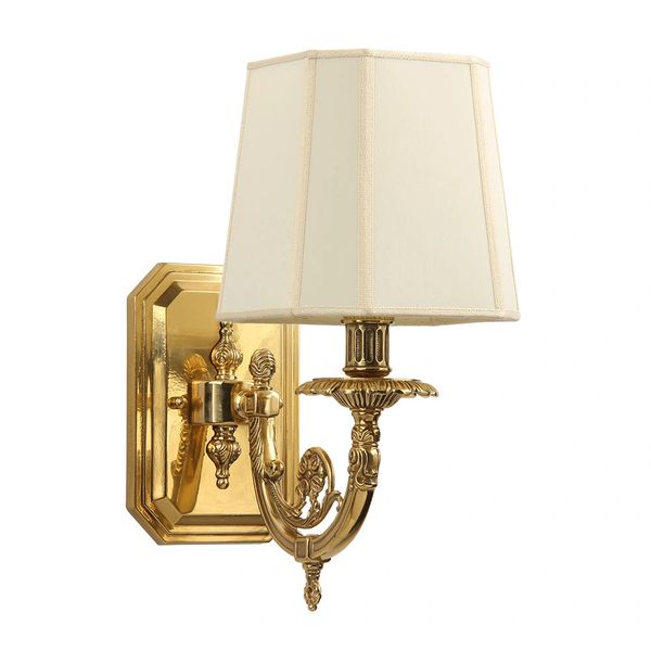 Solid Brass One Light Sconce French Gold Finish