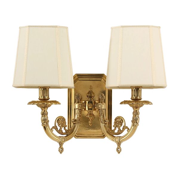 Solid Cast Brass Two Light Sconce French Gold Finish