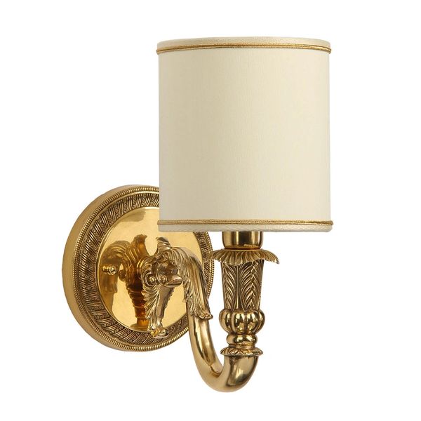 Solid Cast Brass One Light French Gold Finish Handmade in Italy