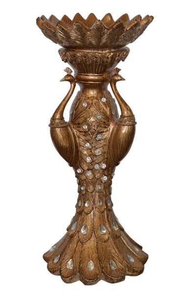 Small Peacock Vase Copper Drizzle 28"T