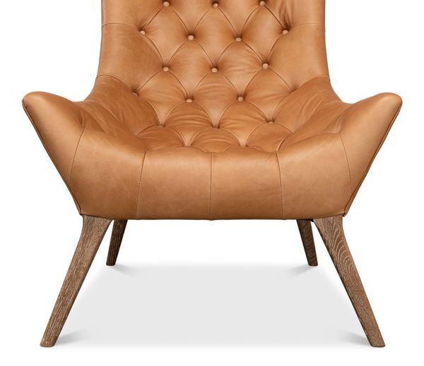 Mod Squad Light Brown Leather Chair