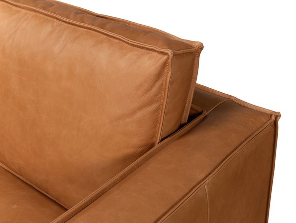 Modern Leather Sofa Light Brown Iron