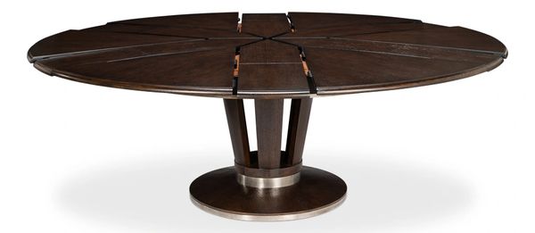 Jupe Table Large 64 to 84"D Brown Contemporary Oak