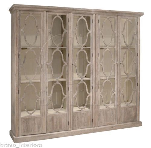 Gothic Bookcase Elm Wood Cabinet