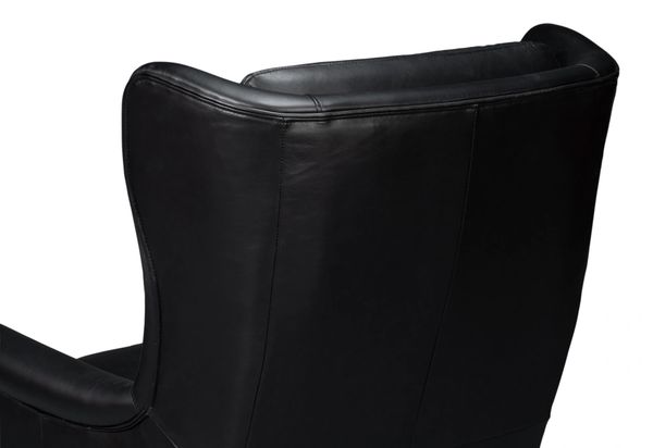 Onxy Black Leather Wingback Chair Traditional meets Contemporary