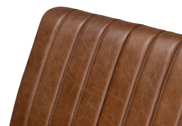 Chocolate Brown Leather Slipper Chair
