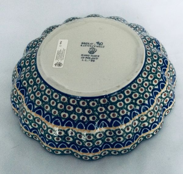 Fluted salad bowl U5 decoration 740 Halina's Pottery ,Ceramika