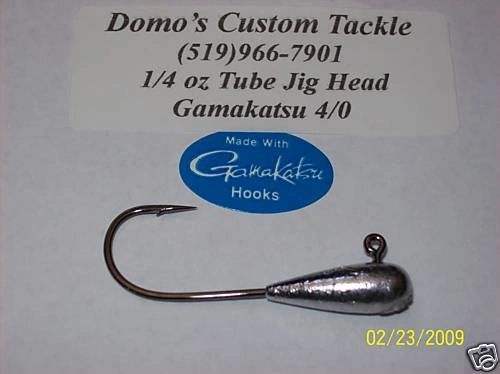 10 pcs 3/4 oz Tube Jig Head Gamakatsu 4/0 O'Shaughnessy Hook Bass Fishing Lure
