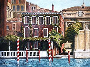 Venice Canal Mansion , Oil Painting Print -11x14