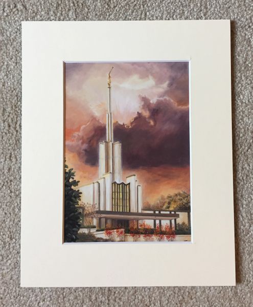 LDS Temple Print -Atanta, GA Matted size 8 x 10"