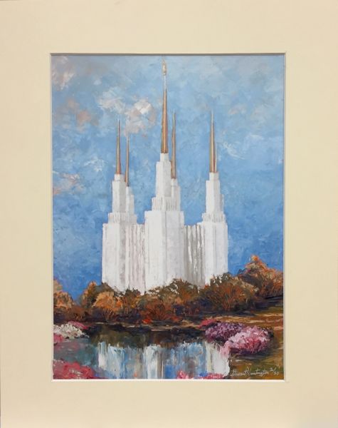 Washington D.C Temple print with matte 11" x 14"