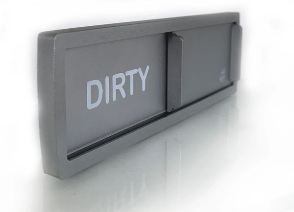 All metal easy assist dirty/clean magnetic dishwasher sign (Black stainless steel)