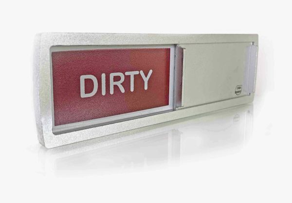 All metal easy assist dirty/clean magnetic dishwasher sign (Silver with Red/Green)