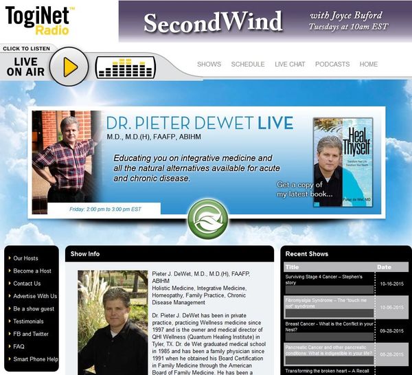 Dr. Pieter De Wet LIVE (Online Radio Show)