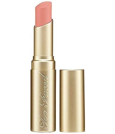Too Faced La Creme Color Drenched Lip Cream Lipstick in Taffy a Pink Marshmallow Nude