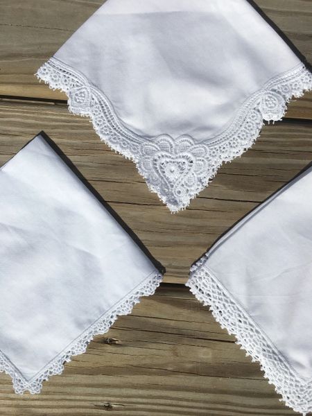 Lace Handkerchiefs, Lace Hankies, Wedding Lace