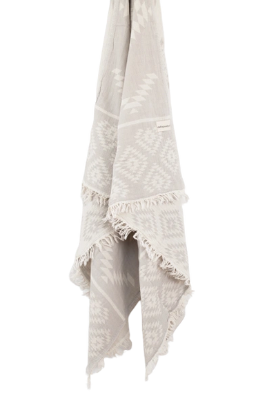 Aztec Turkish Towel- Light Grey