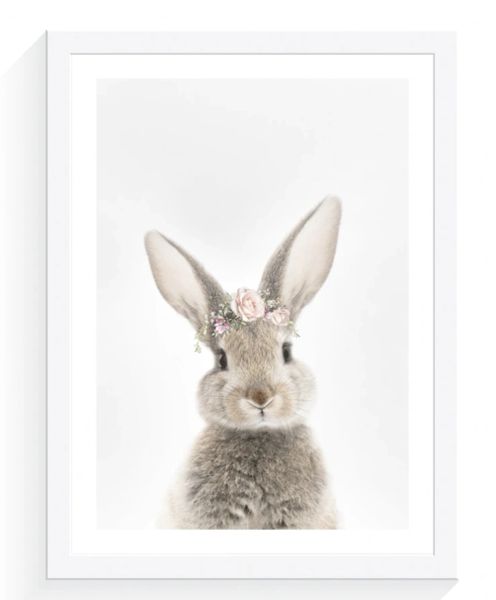 Baby Crowned Bunny A3 Print